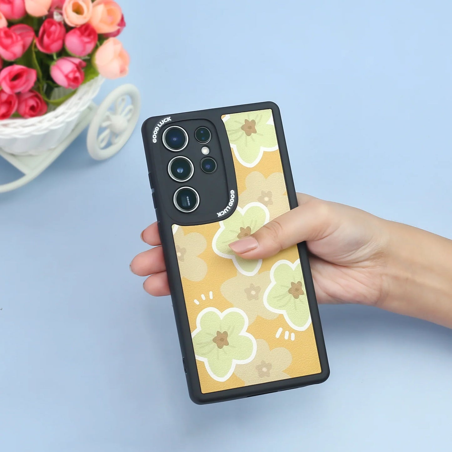 Floral Edition Leather Textured Soft Case - Samsung
