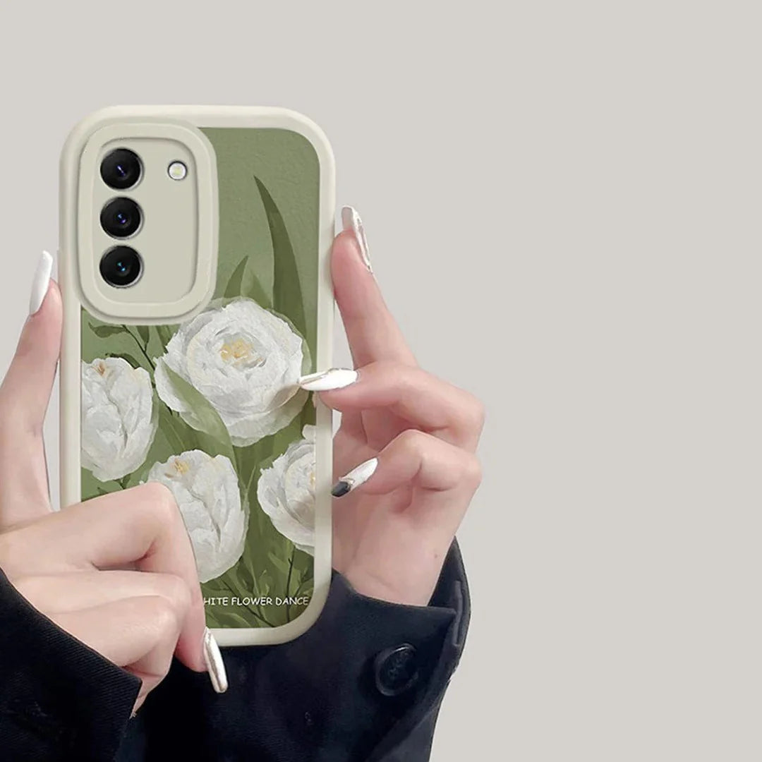 Floral Edition Leather Textured Soft Case - Samsung