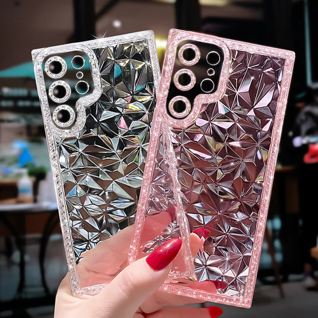 Diamond Pattern Transparent Case - Samsung