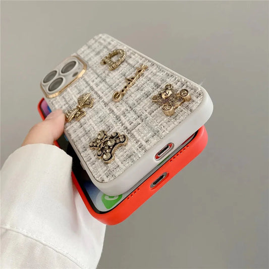Bear Bling Cloth Texture Case