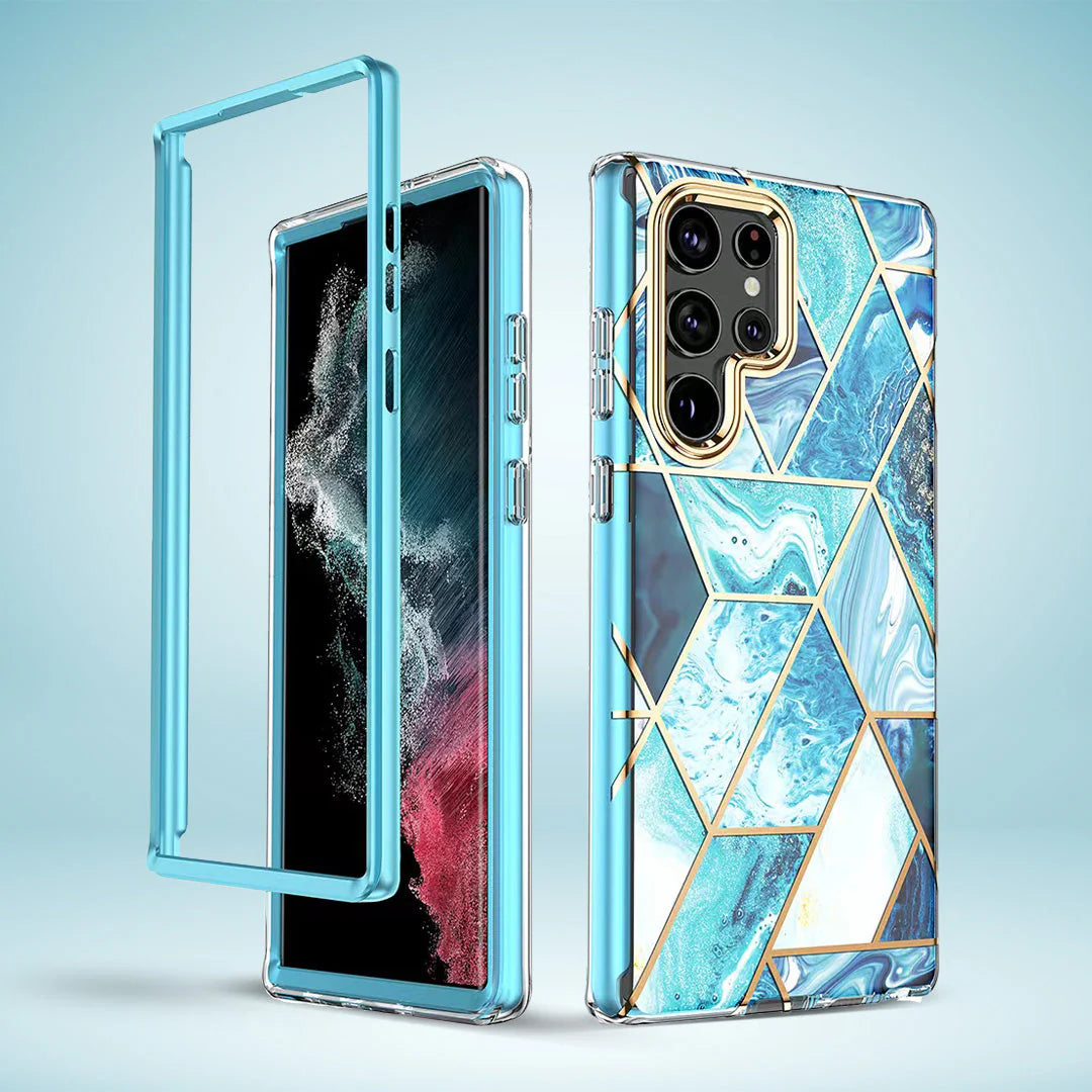 Glitter Marble Pattern Protective Case - Samsung