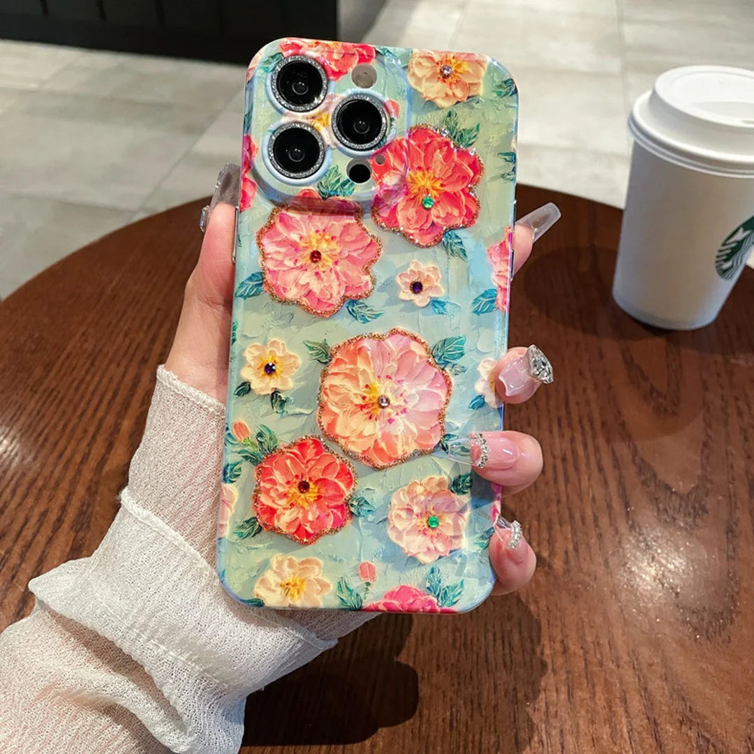 Rhinestone Petal Cascade Phone Case