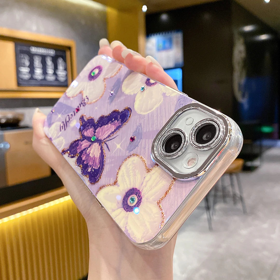 Butterfly Pearl Adorned Phone Case