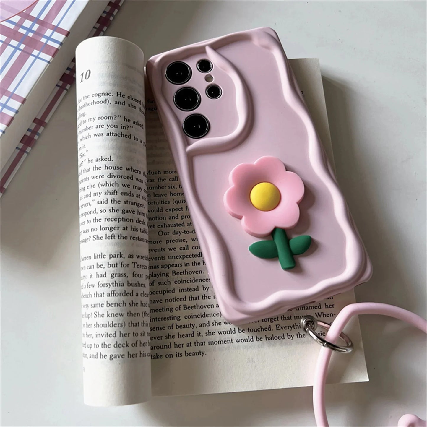 Heart Love Flower Case with Bracelet - Samsung
