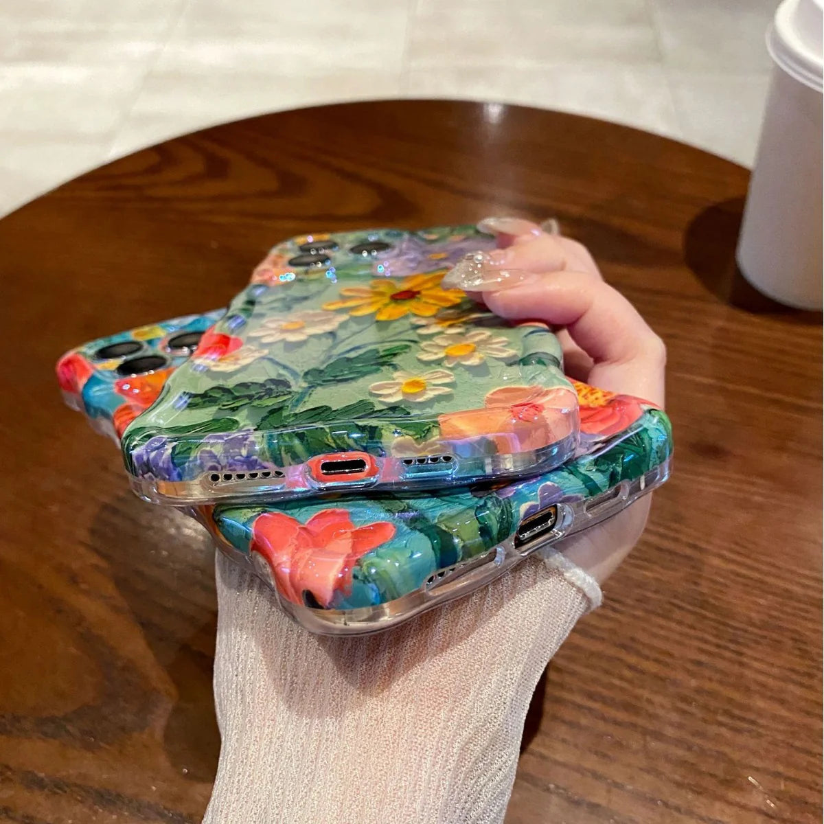 Elegant Daisy Oil Painting Floral Case