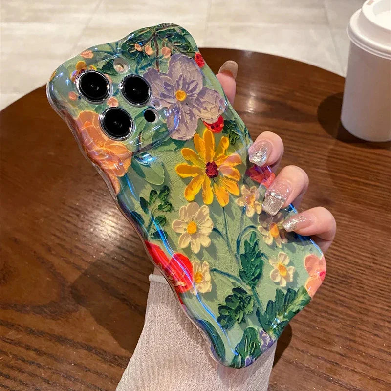 Elegant Daisy Oil Painting Floral Case