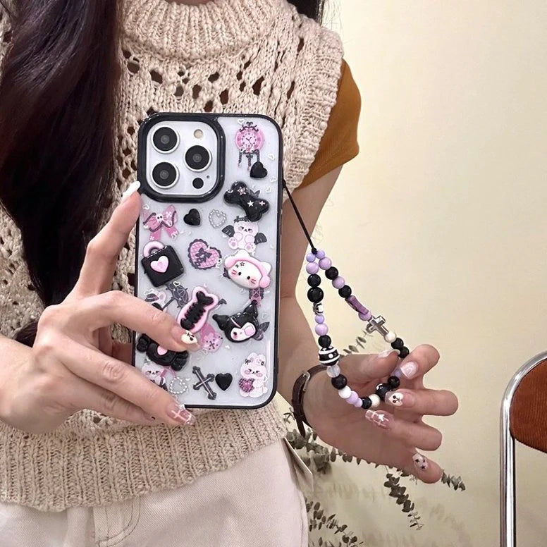 Whimsical 3D Kitty Cartoon Case with Charm