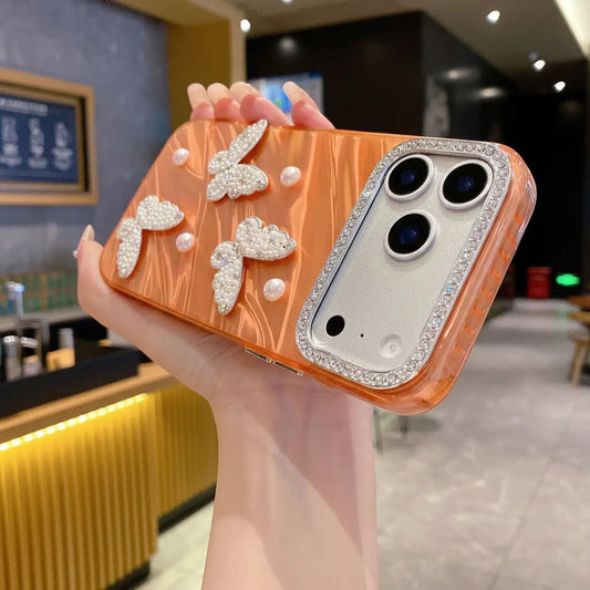 Shimmering Pearl Butterfly Garden Phone Case