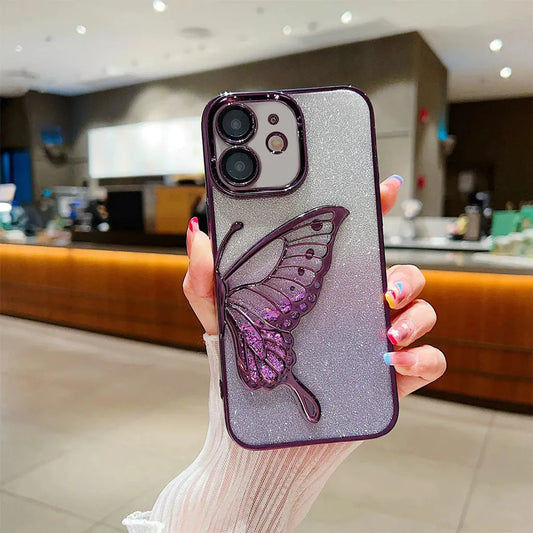 Coversly Premium Glitter Candy Electroplated Butterfly with Lens Protection