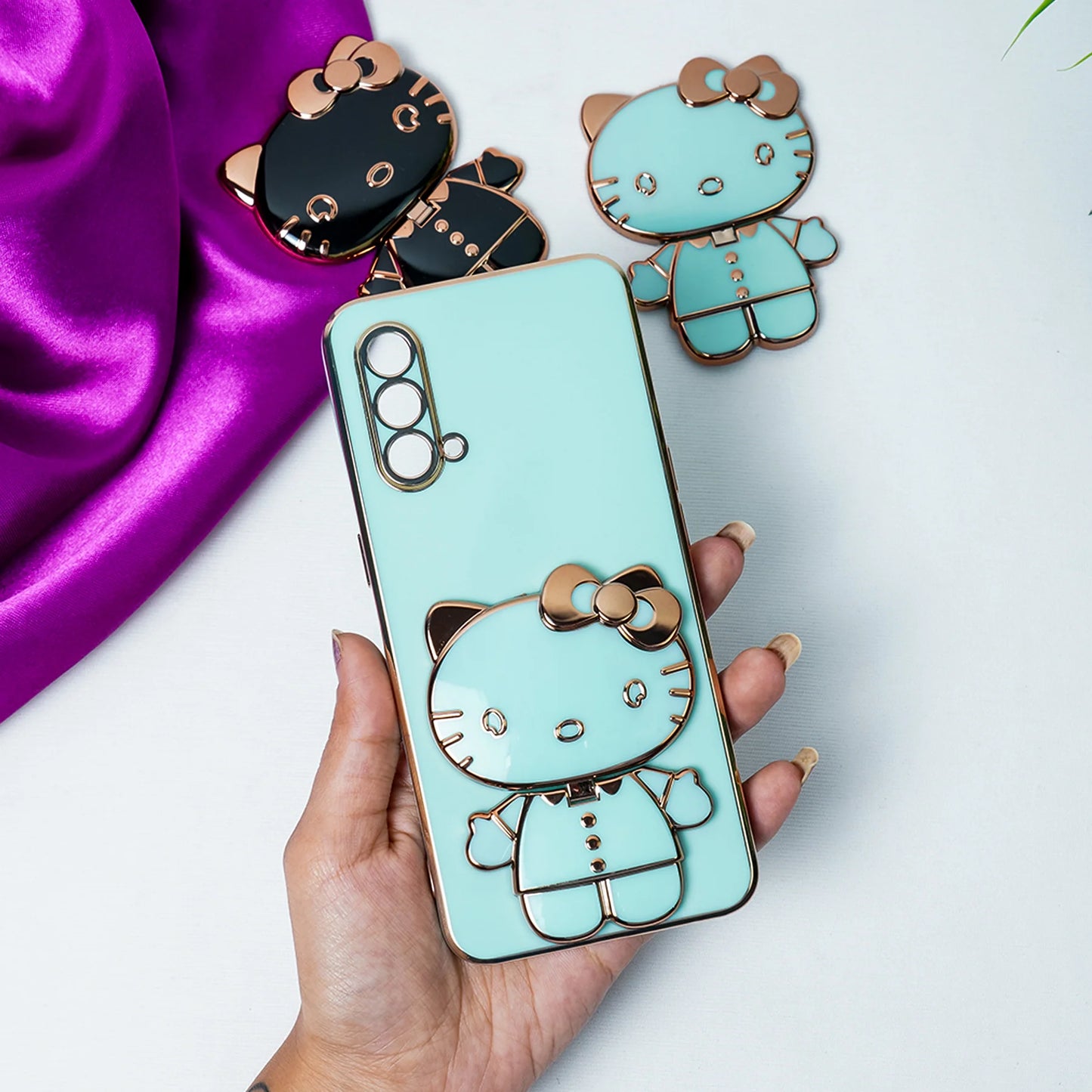 Charming Kitty Folding Mirror Stand Case - OnePlus