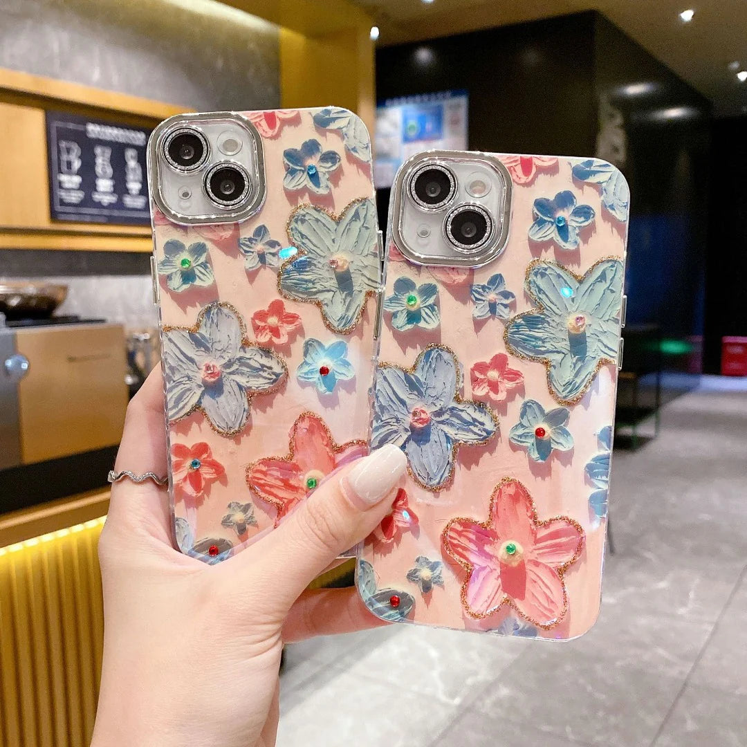 Floral Sparkle Rhinestone Phone Case